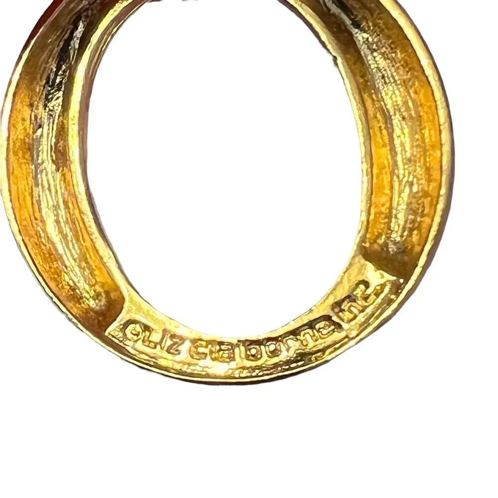 Liz Claiborne Gold Tone Dangle Hoop Earrings